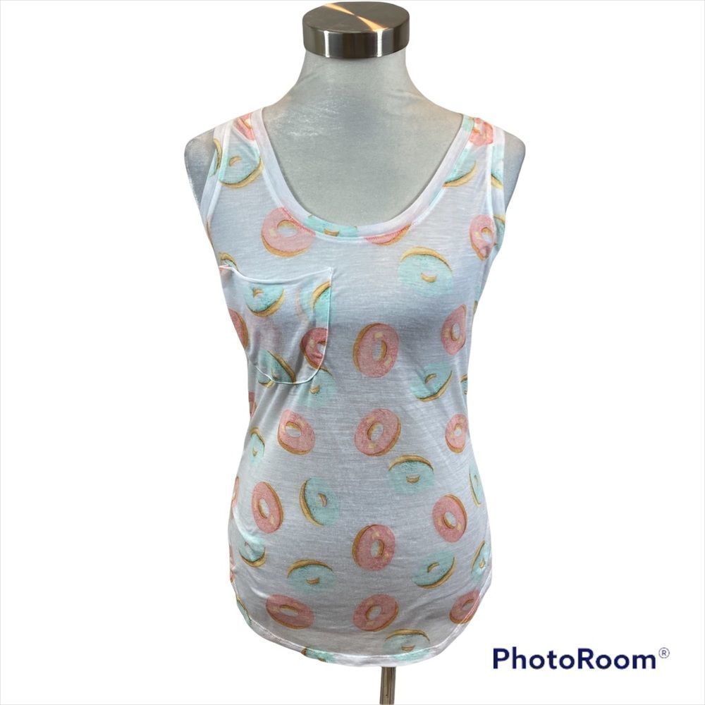 Greyson/Threads Donuts Print Tank Top With Pocket Size XS
